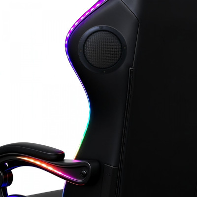 Gaming Καρέκλα Μαύρη/Άσπρη Με Led Φωτισμό, Ηχεία, Μασάζ Και Bluetooth