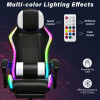 Gaming Καρέκλα Μαύρη/Άσπρη Με Led Φωτισμό, Ηχεία, Μασάζ Και Bluetooth