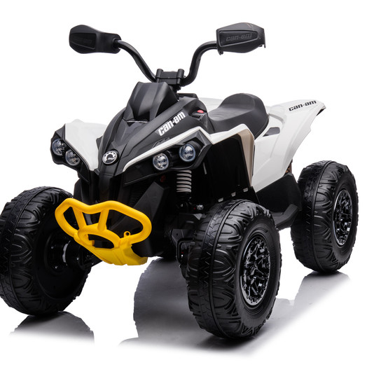 Can-Am Ηλεκτροκίνητη Παιδική Γουρούνα ATV 12V, MP3, LED Φώτα & Ζώνη Ασφαλείας – Λευκή