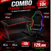 Gaming Combo RGB Black Edition – Gaming Desk Black Red 120cm & RGB Gaming Chair Elite Pro Black