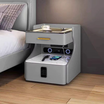 SmartLux Έξυπνο Κομοδίνο με Bluetooth Ηχεία, Ασύρματη Φόρτιση, LED Φωτισμό & Κλειδαριά με Κωδικό
